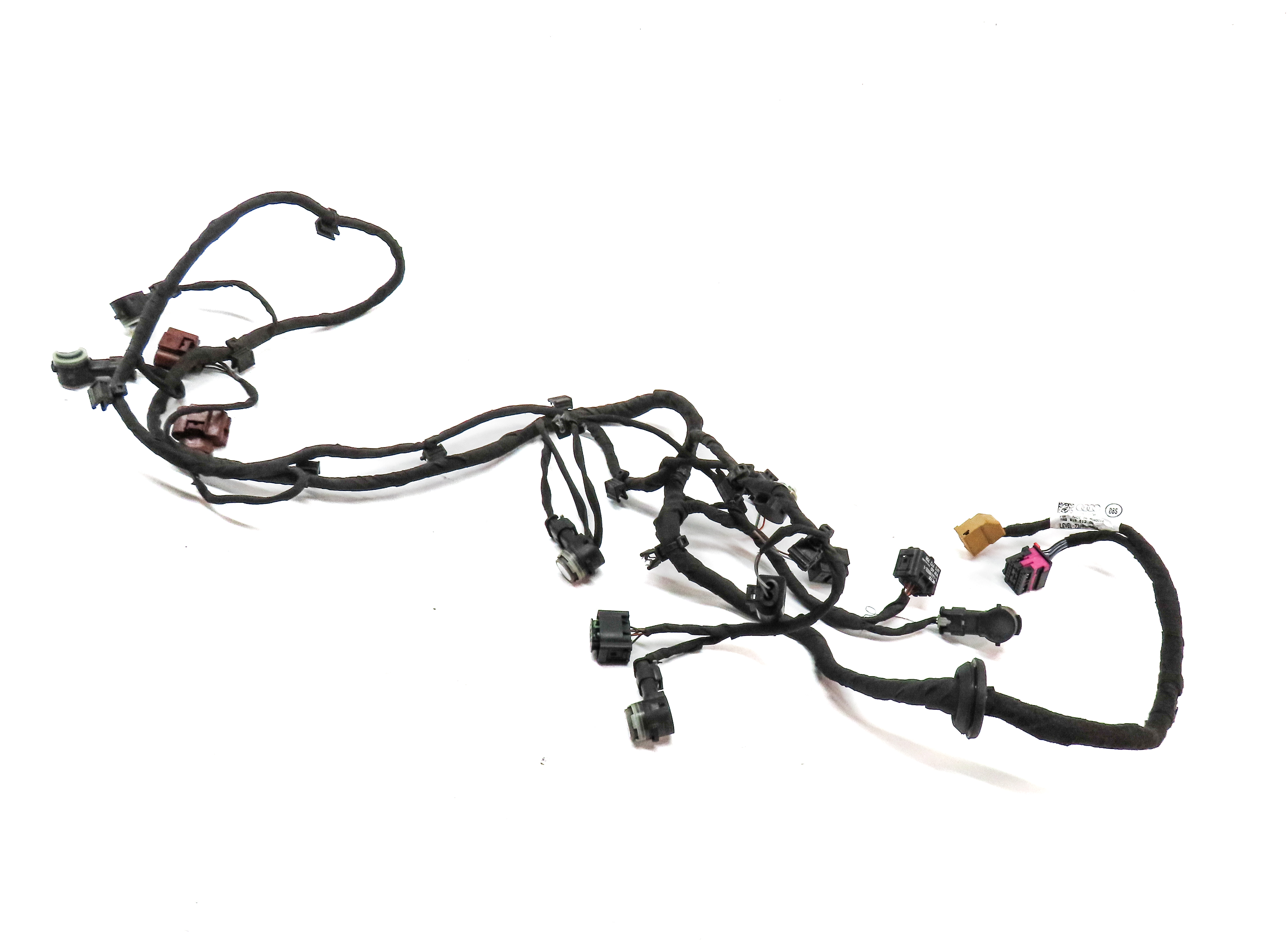 2019 AUDI Q7 (4M) REAR PDC PARK ASSIST DISTANCE SENSOR SET-6 w/ WIRING HARNESS — exact item pictured